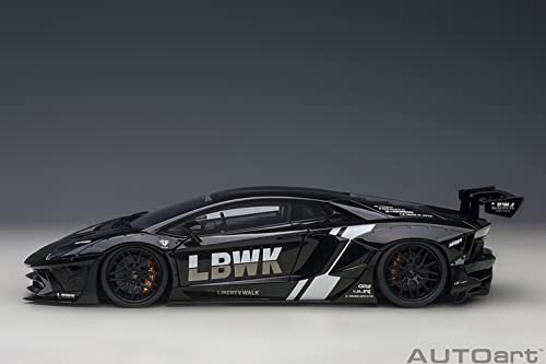 AUTOart 1/18 Scale Liberty Walk LB-WORKS Lamborghini Aventador Limited Edition Black (LBWK/Carbon Black Hood) Finished Model 79244