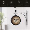 Antique Iron Double Side Wall Clock Easy Read Hanging Wall Clocks Home Decors for Outdoor Indoor Photography Props