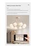 Modern Minimalist French Pumpkin Chandelier for Living Room or Bedroom – Full Spectrum Eye Protection, Warm Light