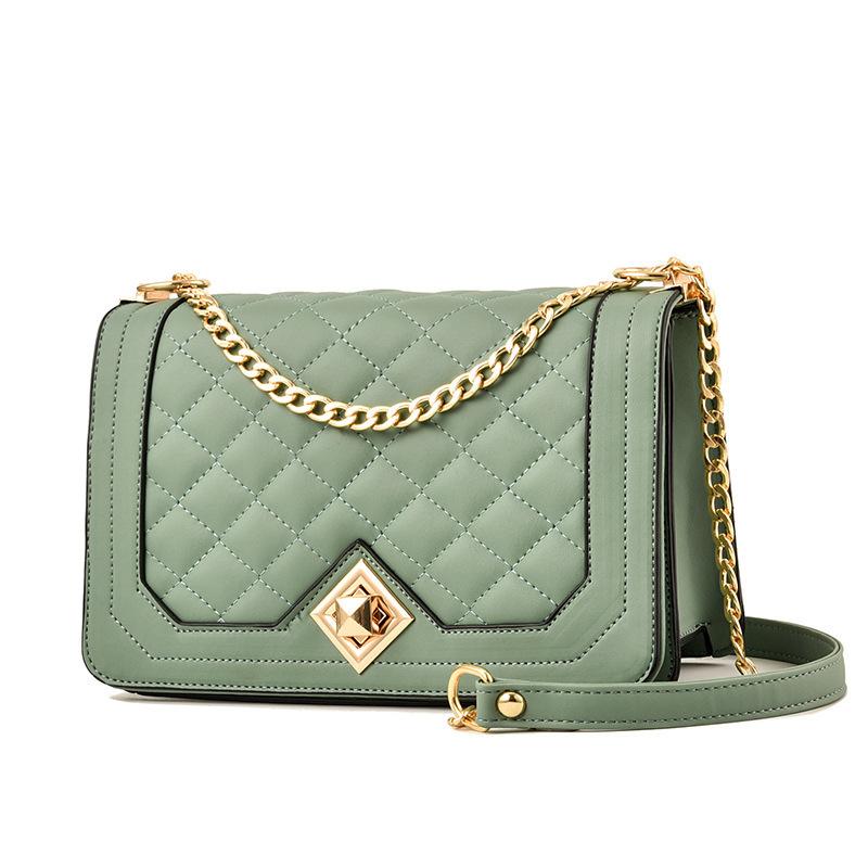 Diamond Chain Bag Fashion Women's Bag PU Soft Leather Small Square Bag Ladies Shoulder Messenger Bag