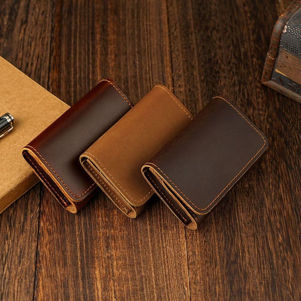 Small Card Holders Clutch Leather Card Holder Fashion Design Men Short Wallet  Travel