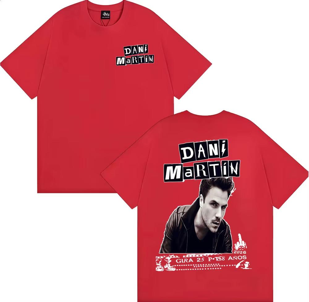 Dani Martin Gira 25 Ptos Años 2026 Tour Tričko Pánské Harajuku Vintage Krátký Rukáv Tričko Oversized Volné Dámské Bavlněné Tričko