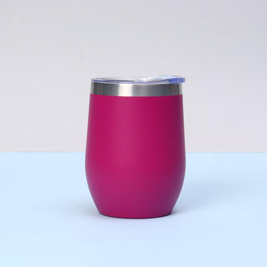 12oz U-Shaped Eggshell Stainless Steel Thermos Cup, Double-Layer Vacuum Insulated