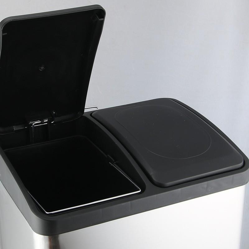 Household Large Capacity Stainless Steel Garbage Can Kitchen Specific Dry Wet Separation Waste Bin