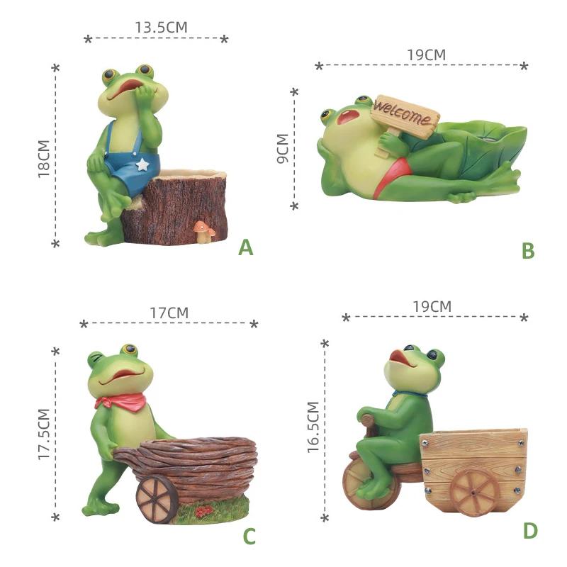 Whimsical Frog Design Planter for Succulents Pot, Decorative Frogs Statues Garden Pots Home Patio Desktop Decoration