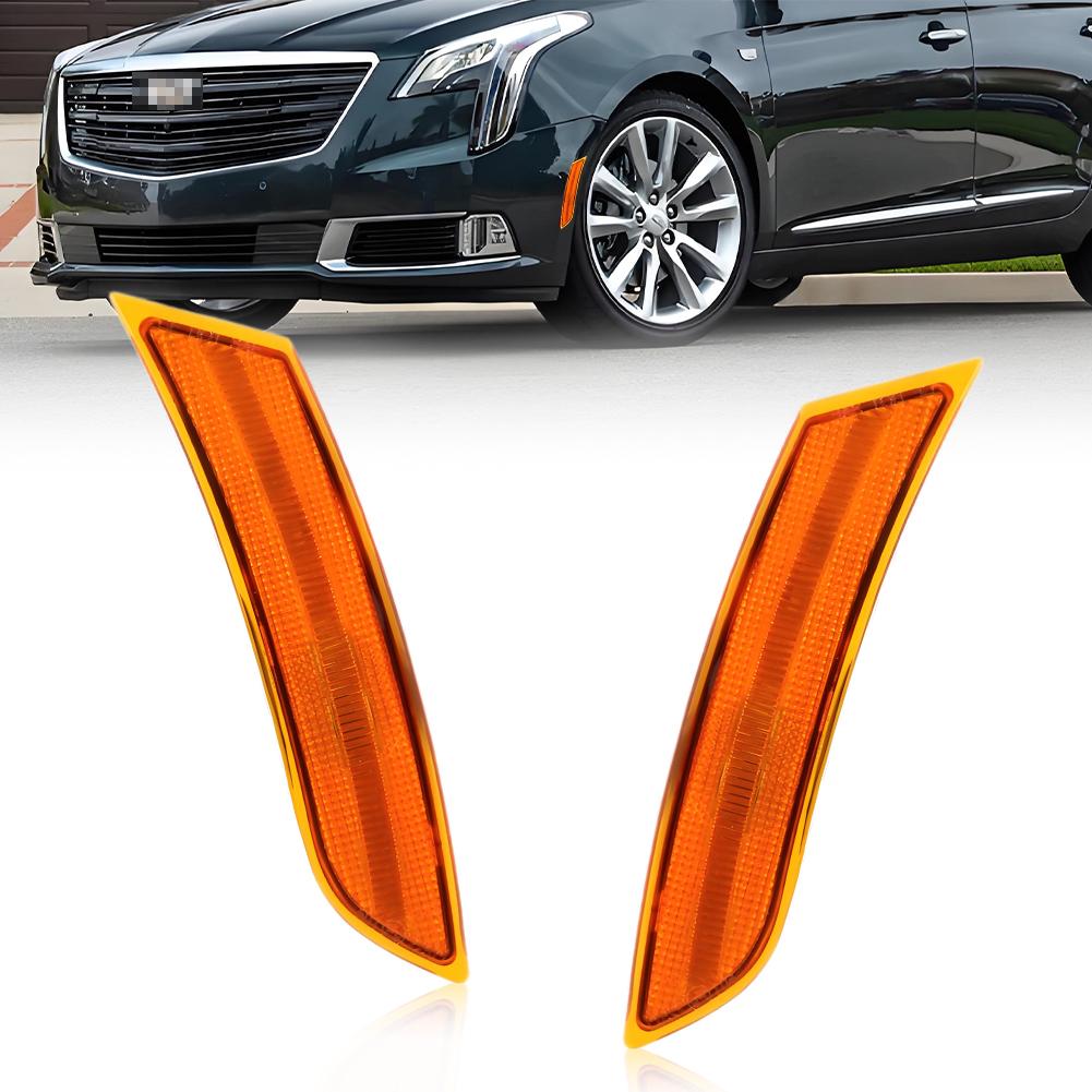 2PCS Front Bumper Side Marker Turn Signal Light Housings For 2013 2014 2015 2016 2017 Cadillac XTS No Bulb/Socket Included zs4