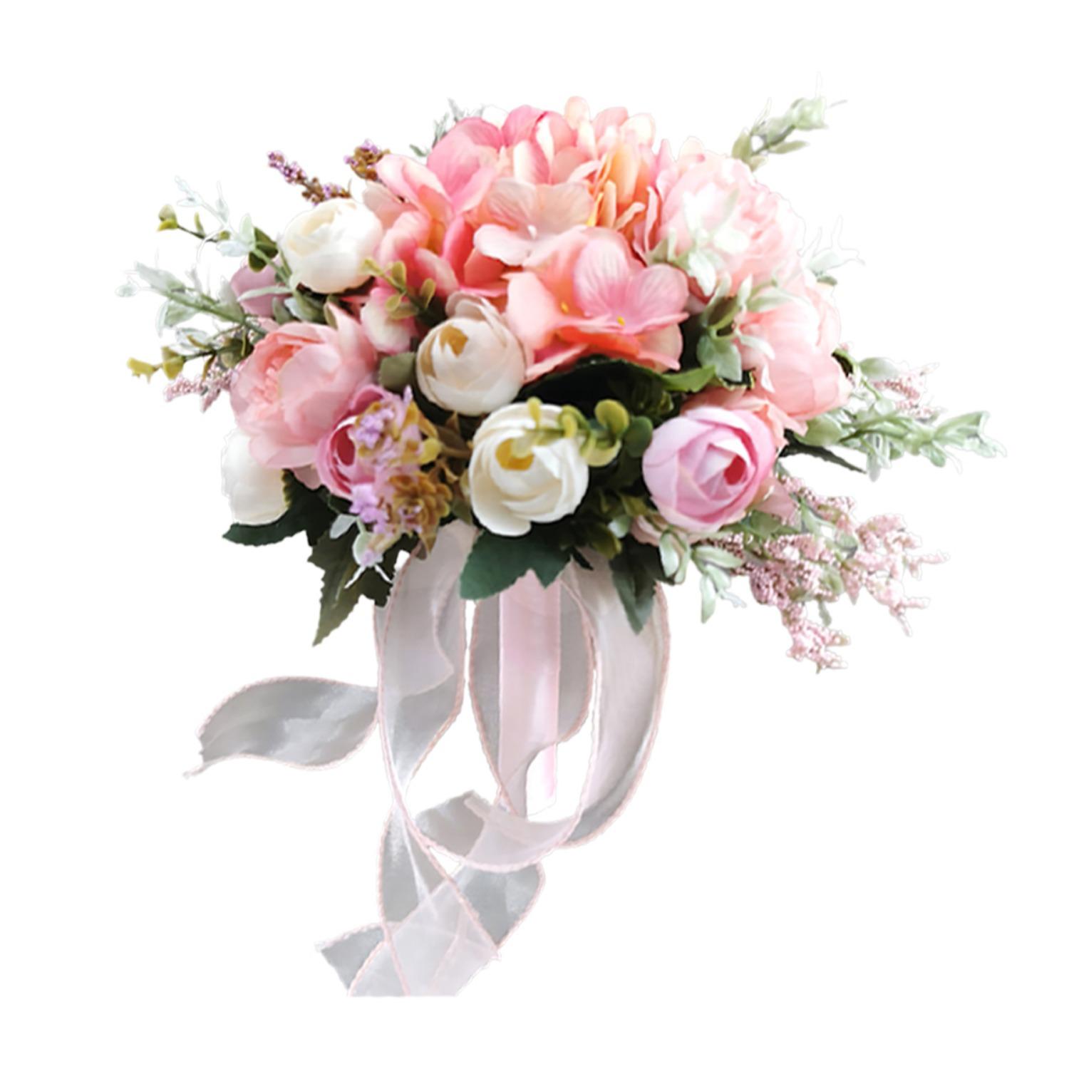 

Свадебные букеты для невесты, подружек невесты, искусственные букеты из роз для свадьбы, выпускного вечера, церемонии, вечера встречи выпускников, украшения на годовщину розовый