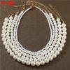 iF ME Elegant White Imitation Choker Necklace Big Bead Round  Wedding Necklace for Women Charm Fashion Jewelry
