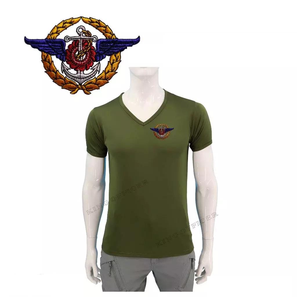 Embroidered Emblem Thai Armed Forces T Shirt Military Soldier Thailand Flag Undershirt V Neck Print Short Sleeve Quick Dry Uniform Men Women Unisex