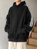 Men's Oversized Three Stripes Hoodie: Trendy Autumn Casual Wear