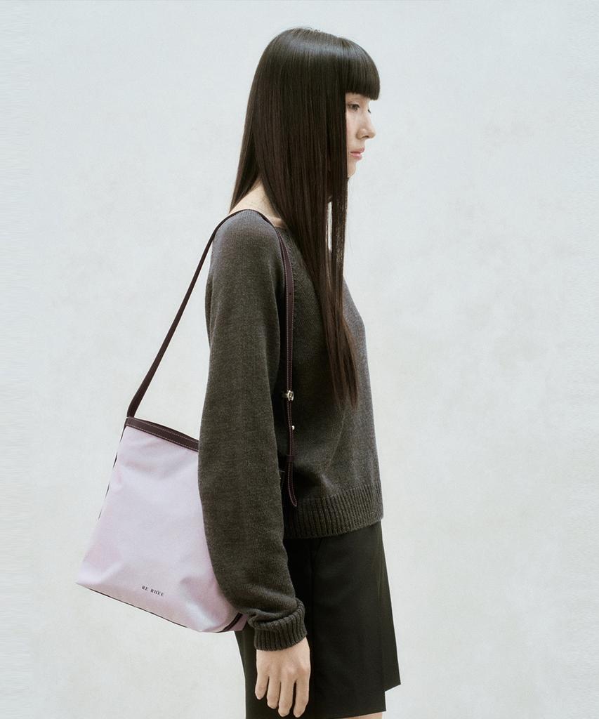 Re Rhee Square Nylon Shoulder Bag Lavender