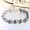 New Trend Vintage Punk Skull Beaded Bracelet For Men Gothic Domineering Street Rock Skull Bracelets Fashion Jewelry Gifts
