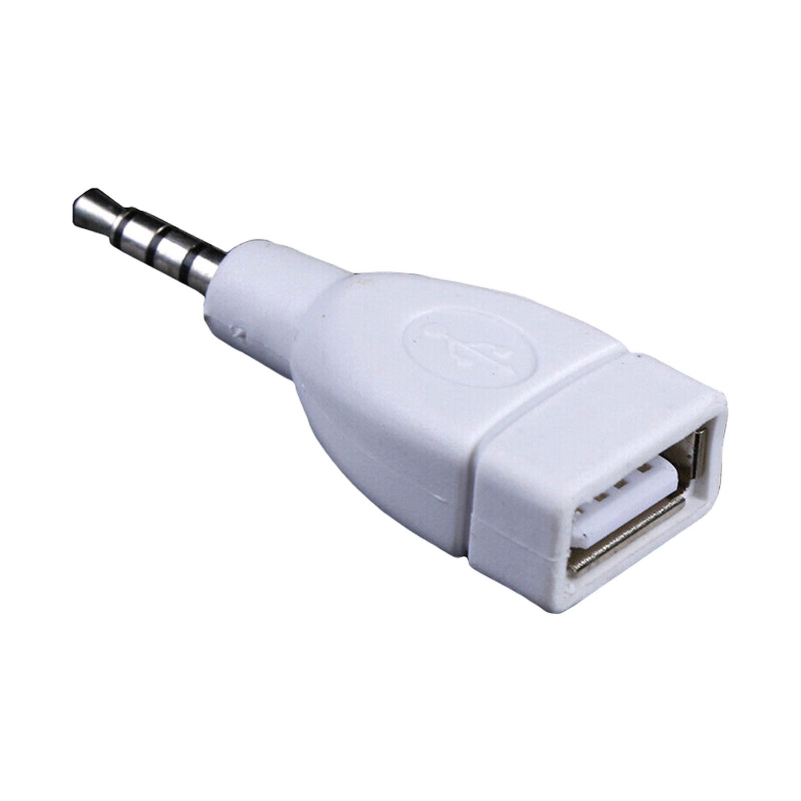 

Аудиоконвертер 3,5 мм штекер AUX на USB 2.0 гнездо адаптер-конвертер для автомобильных динамиков и MP3-плееров A