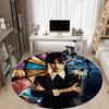 1pc Wednesday Office Round Area Rug, Indoor Mat Suitable For Office, Under Office Chairs Bedroom Living Room Home Decor, Room Deco