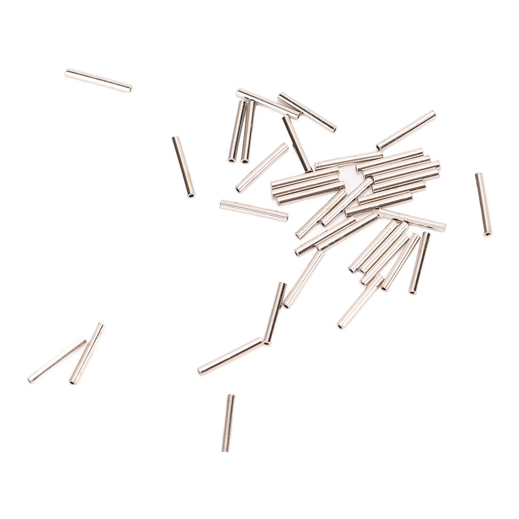 100 Pcs Single Barrel Crimp Sleeves Kit Corrosion Resistant Stainless Steel Crimp Sleeves Connector Kit for Fishing 1.4