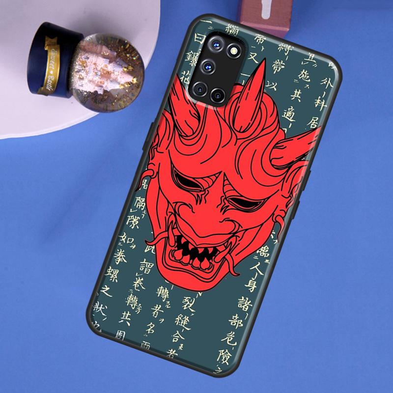 Hannya Demon Oni Phone Case For Oppo A15 A17 A40 A60 A80 A91 A74 A94 A54 A57S A18 A38 A58 A78 A98 A16 A76 A96