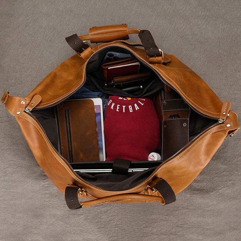 Business Travel Bag Handbag Genuine Leather Male Duffle Bags Airplane Extra Large Luggage Bag On Flights Custom Men Gift Bag