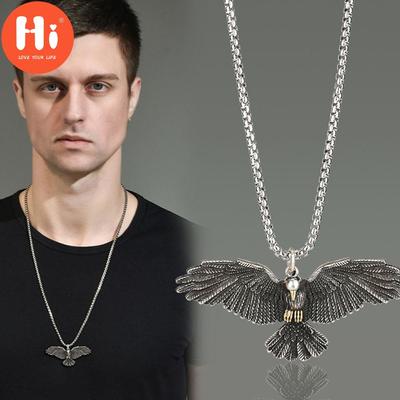Hi Sweater Chain Korean Style Necklace Jewelry Accessories Eagle Pendant Necklace Punk Men's Choker