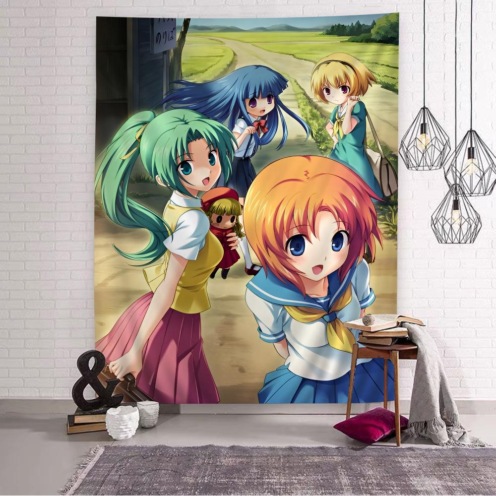 Higurashi When They Cry Telo da Parete con Grafico Arte Fantascienza Stanza Arredamento Casa Economico Hippie Appeso a Parete