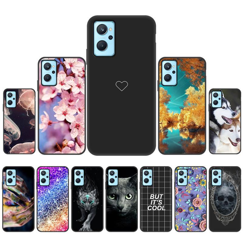 JIAFEI Hoesje Voor Oppo Realme 9i – Stijlvol Met Gouden Rand | TPU Silicone Beschermhoes Zwart