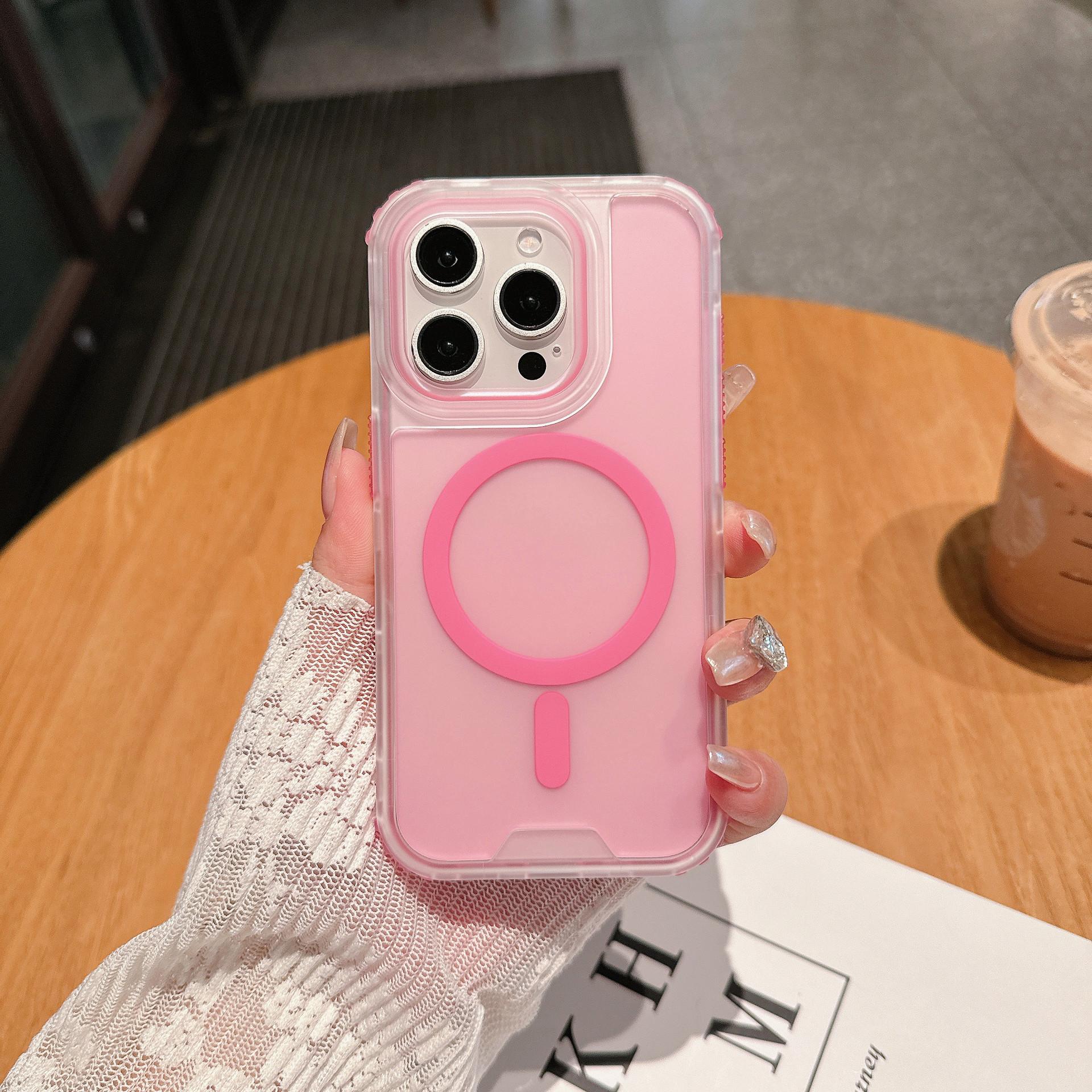 

For IP15 Pro Second Generation Colorful 3-in-1 Wireless Charging Matte Skin Phone Case for IP16pro Max For iPhone 15 pro