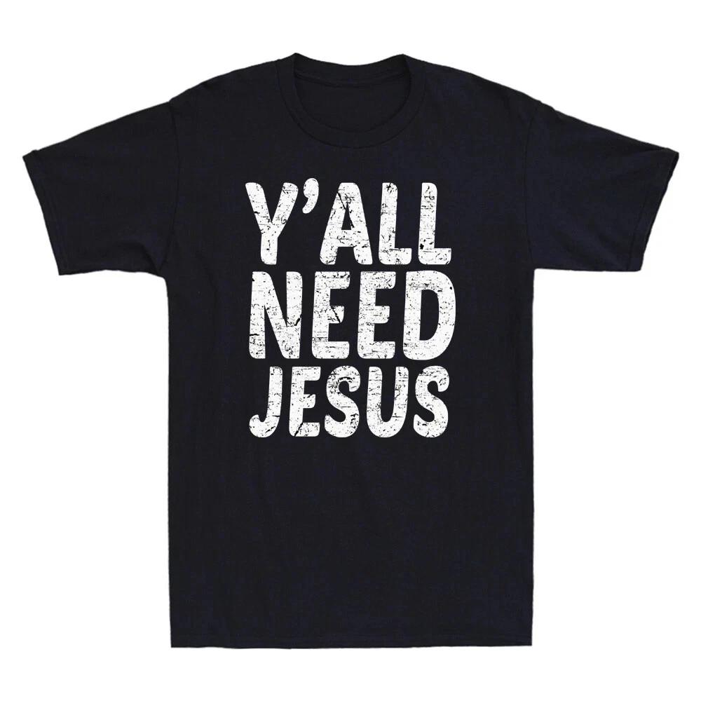 Funny Retro Christian Faith Quote Men’s T-Shirt 2XL