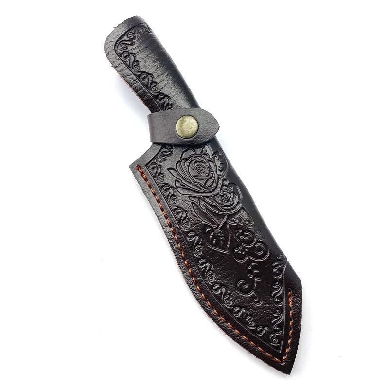 PU Leather Case Outdoor Camping Portable Pocket Tool Bag Home DIY Knife Leather Sheath for Fixed Blade Knife