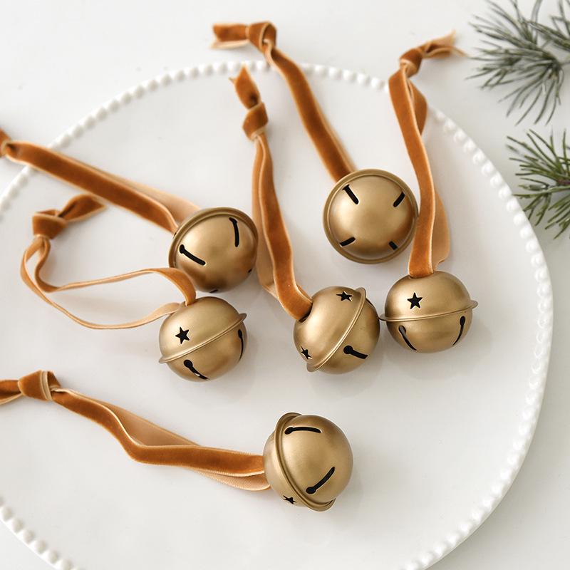 Christmas Bell Pendant with Swan, Velvet Ribbon & Pine Cone - Tree Ornament & Decoration