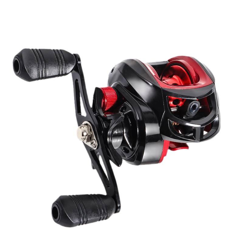 Black & Red Water Drop Fishing Rod & Reel Set with Anti-Explosion Line for Long-Distance Casting