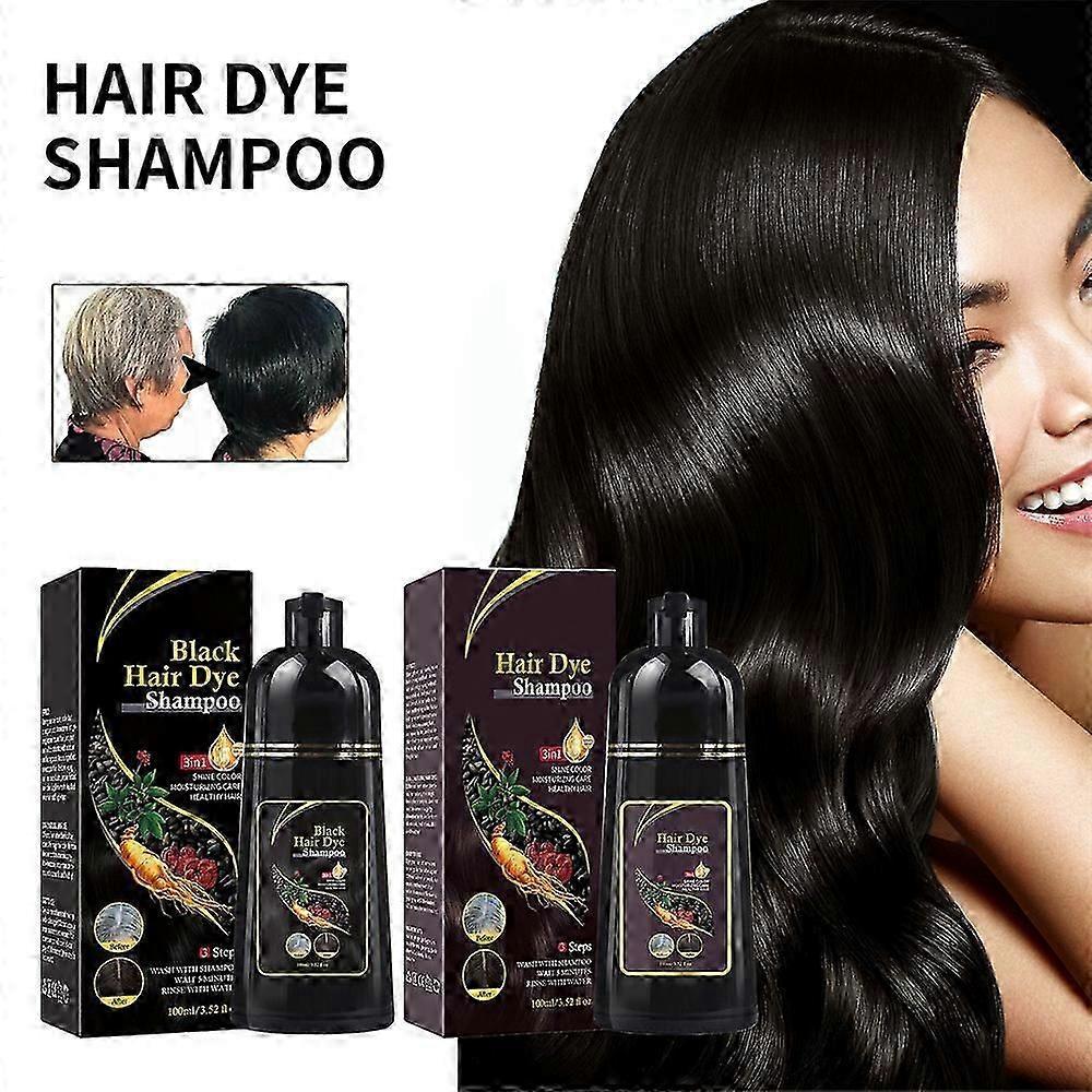 1-3pcs Natural Herbal Instant Black Hair Dye Shampoo For White Hair Coloring