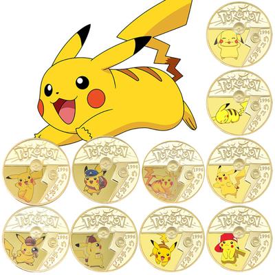 Pokemon Pikachu Commemorative Coin With Gift Box Cartoon Anime Commemorative Badge For Fans