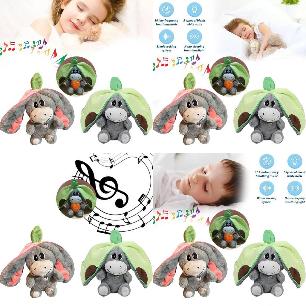 Glow Breathing Avocado Donkey Plush Toy With Pp Cotton Filling For Kids Stuffed Animal