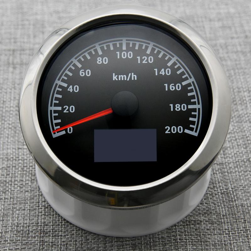 7 Color LED Auto Car 85mm GPS Speedometer Gauge with GPS Antenna 30KMH,60KMH,120KMH,200KMH Marine Boat Yacht COG TRIP Odometer