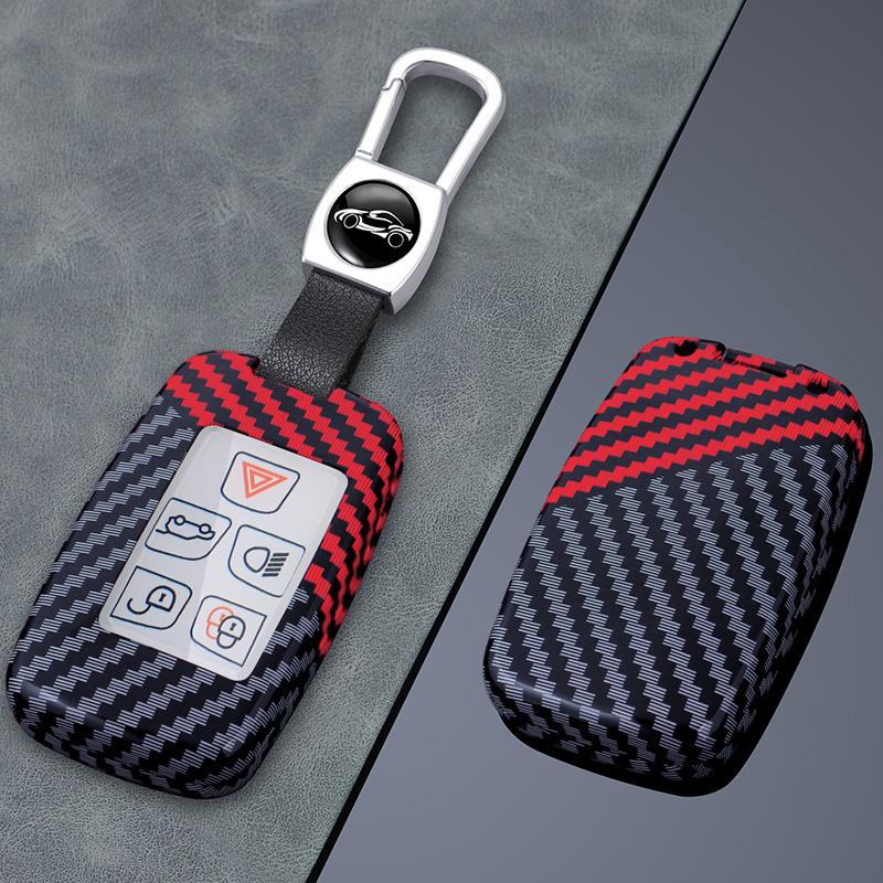 Carbon Fiber Car Key Case Cover Protect Shell Bag for LandRover Range Rover Sport Evoque Freelander Velar Discovery Jaguar XE XF