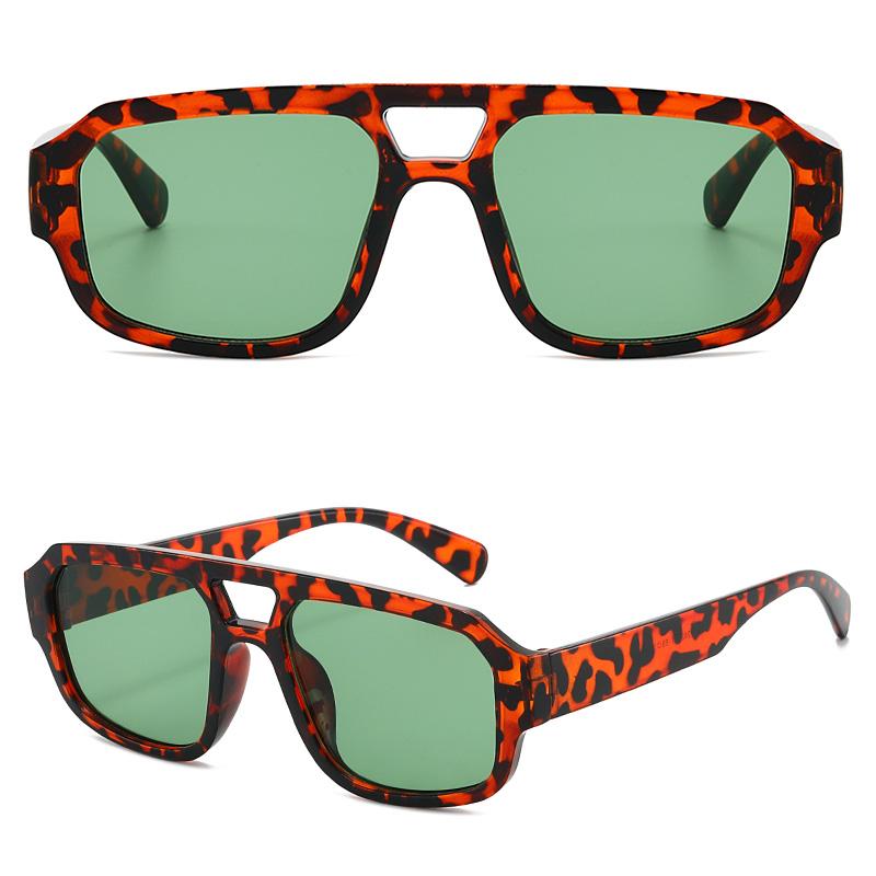 New Fashion Double Bridge Square Sunglasses Unisex Oversized Sun Glasses UV400 Protection Trendy Shades