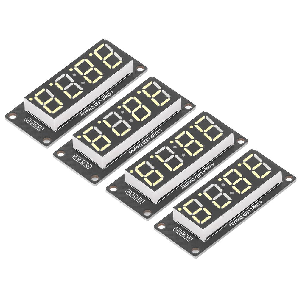 4 Set Placă Afișaj LED Tub Digital cu 4 Digiti 7 Segmente Modul Ceas TM1637 0,56in Galben MRA041E
