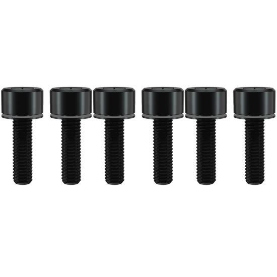 

6 Pcs M5x18 Bicycle Stem Screw with Gasket for Mountain Bikes Road Bikes Repair Parts Titanium Alloy Black