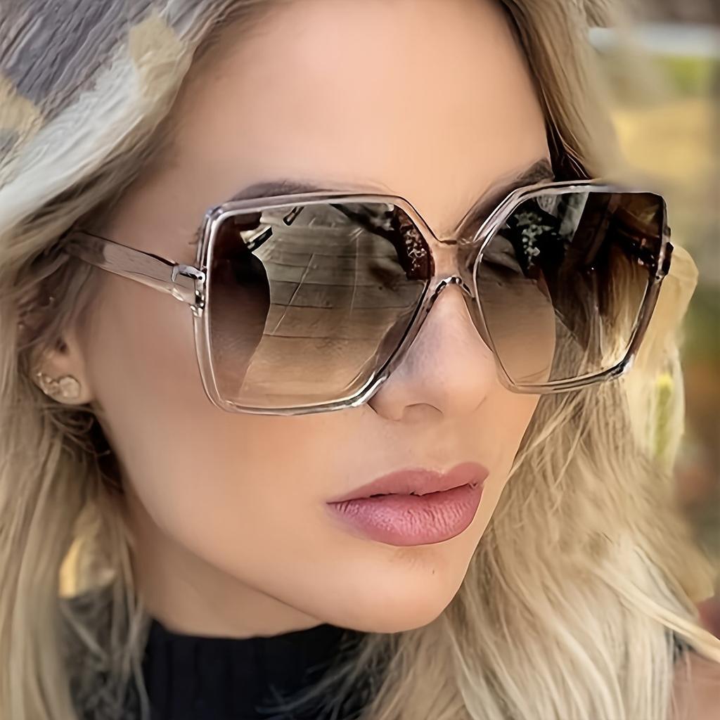 Oversized Square Fashion Casual Sunglasses Flattering Slim Design Perfect For Driving Beach Travel And Vacations