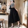 Plus Size Mid-Length A-Line Pleated Skirt - 2024 Autumn Collection