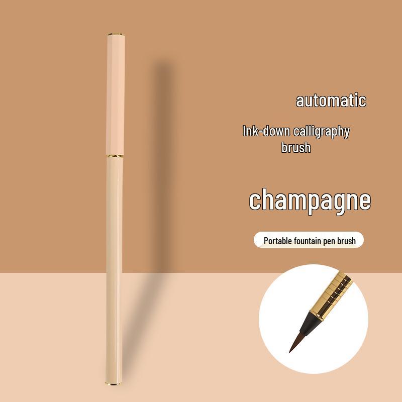 Morandi-Stil Tragbarer Füllfederhalter für Kalligraphie, Weicher Pinsel, Nachfüllbare Tinte, Feine Spitze, Perfekt für Kleine Regelschrift und Sutra-Abschrift.