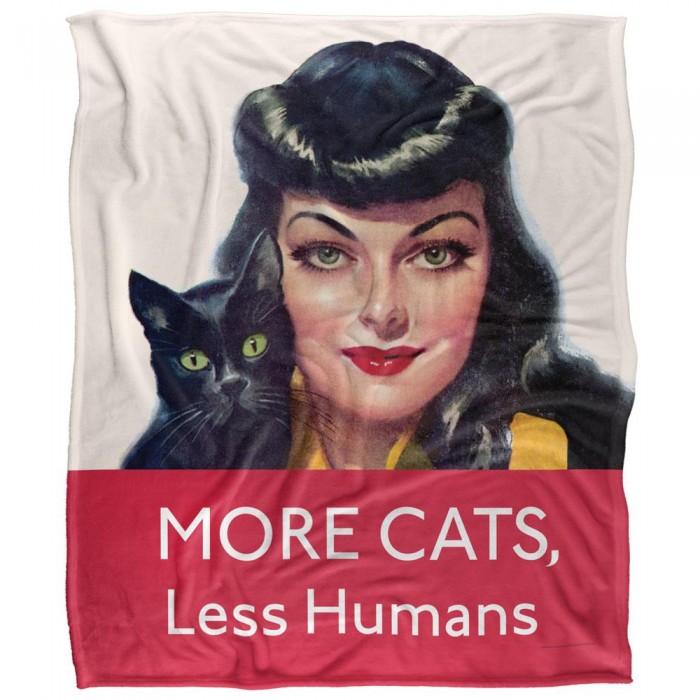 Ephemera More Cats, Less Humans Silky Supersoft Blanket