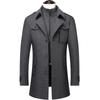 Men's Mid-Length Wool Blend Overcoat - Thickened Winter Coat