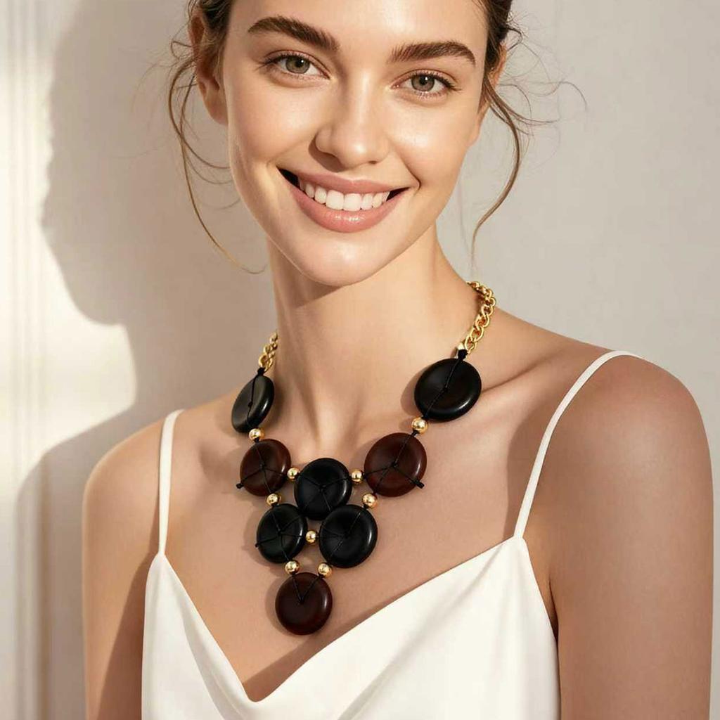 European and American Necklaces, Niche Personality Trends, Literary and Artistic Retro, Hand-woven Geometric Round Pendants, Unique Necklaces
