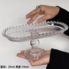 ZISIZ Transparent Love-Heart Edge Glass Dessert Plate