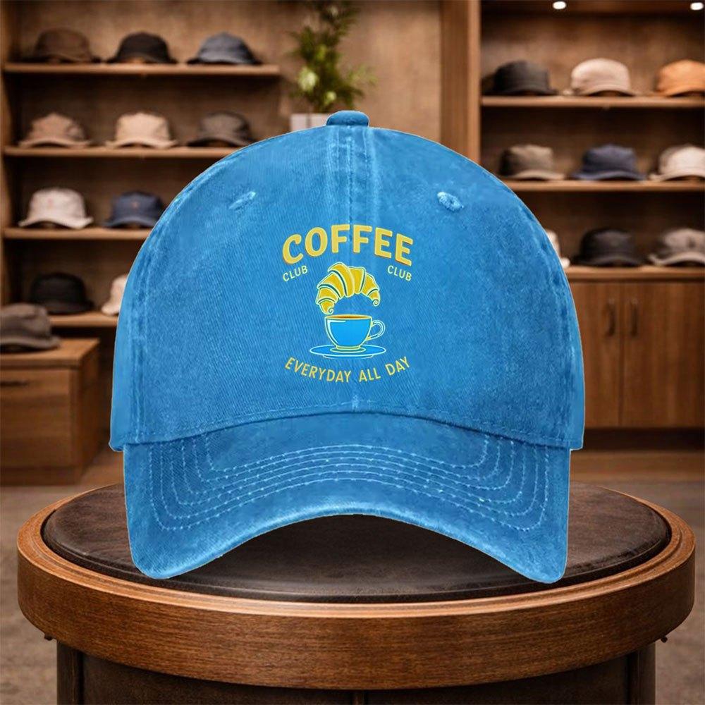 A Coffee Club Offers a Variety of Stylish Hats All Day Long Including Printed Baseball Caps Casual Duckbill Caps And Adjustab 1pc