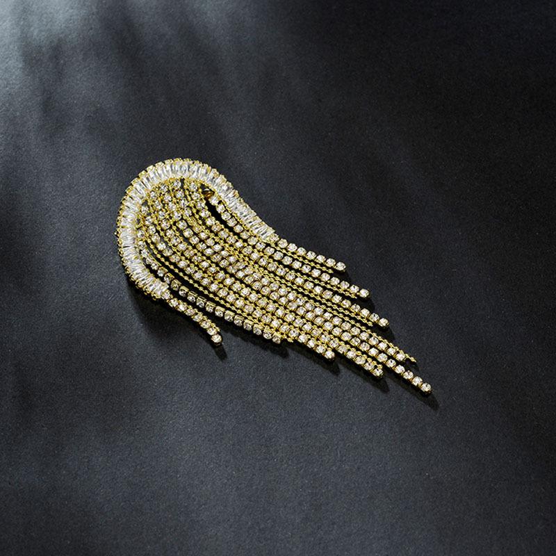 

Дизайнерский смысл Брошь-кисточка Высококачественная женская роскошная темпераментная личность Изысканная нишевая брошь-булавка для костюма Аксессуары для одежды