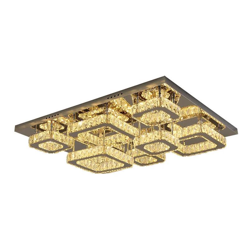 Luxury Silver Ceiling Lamp Living Room Modern Crystal Ceiling Lights Bedroom Led Ceiling Lamps Dining Crystal Fixtures Kitchen