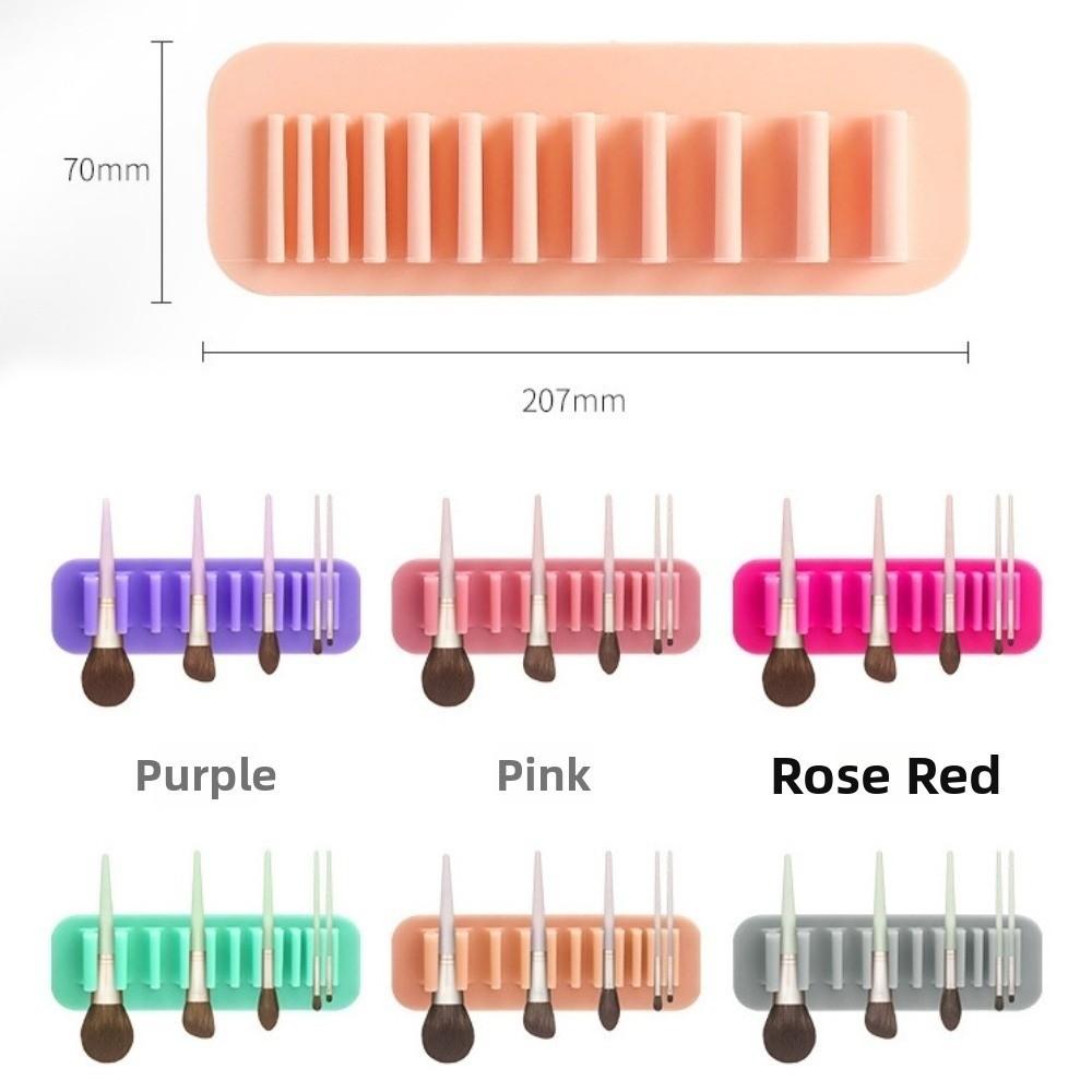 New Soft Silicone Brush Drying Rack Solid Color Suction Cup Cosmetic Tools Wall Mounted Makeup Brush Holder for Beauty Station