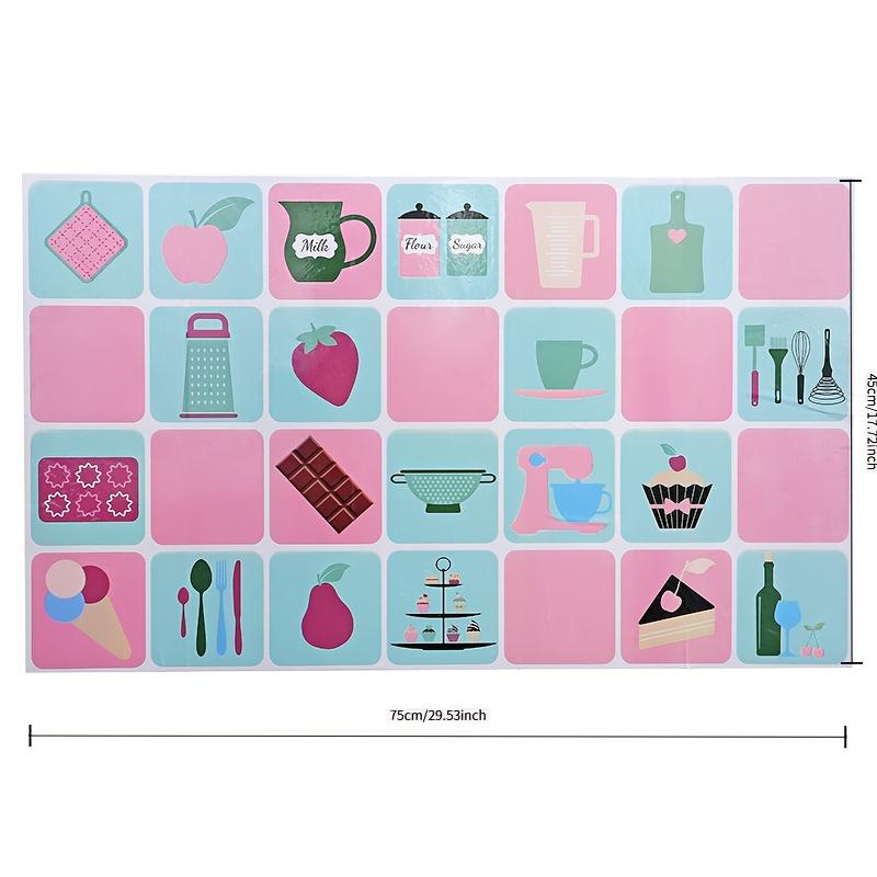5pcs Self-Adhesive Oil-Proof Stickers for Kitchen High-Temperature Resistant Tile Wall Stickers Oil-Proof Waterproof for Stove