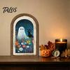 Halloween Entryway Decor Ghost Arch Wooden Sign, Cute Table Rustic Farmhouse Decoration Shelf Decor, Decorative Wall Art for Mantel Living Room